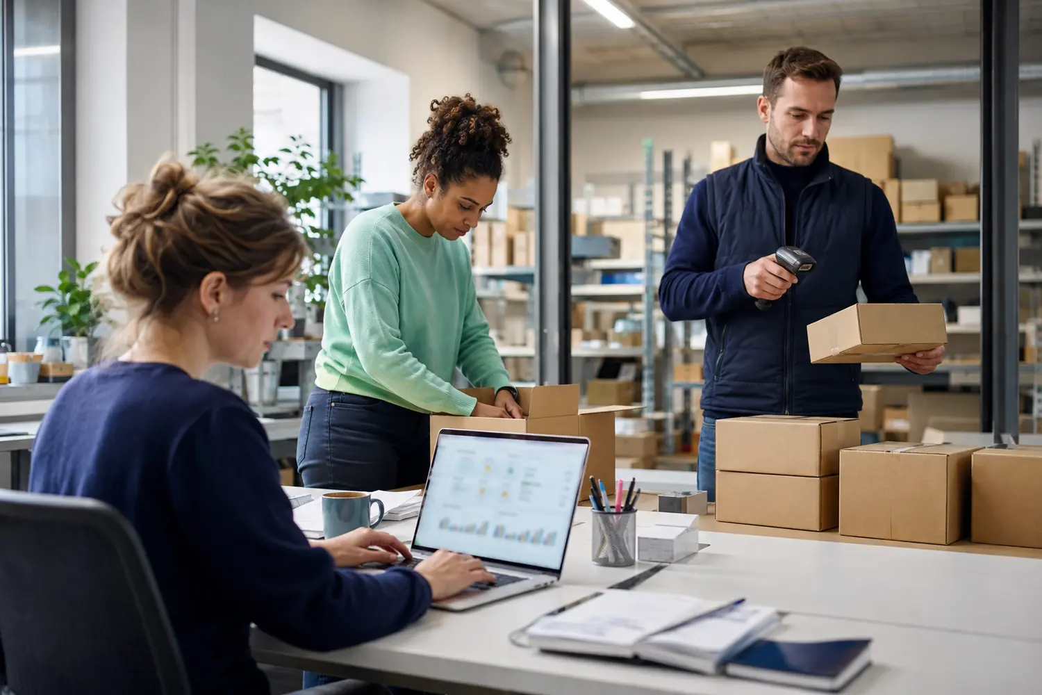 The commerce operations team monitors product, inventory, and order data between ERP and shop