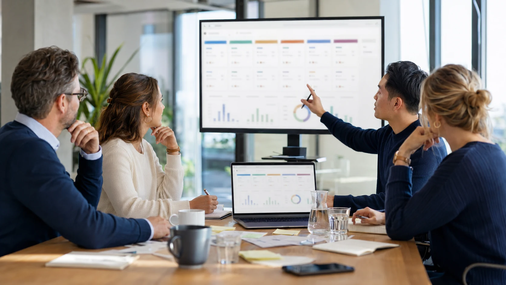 B2B sales team discusses a digital sales pipeline for Odoo CRM
