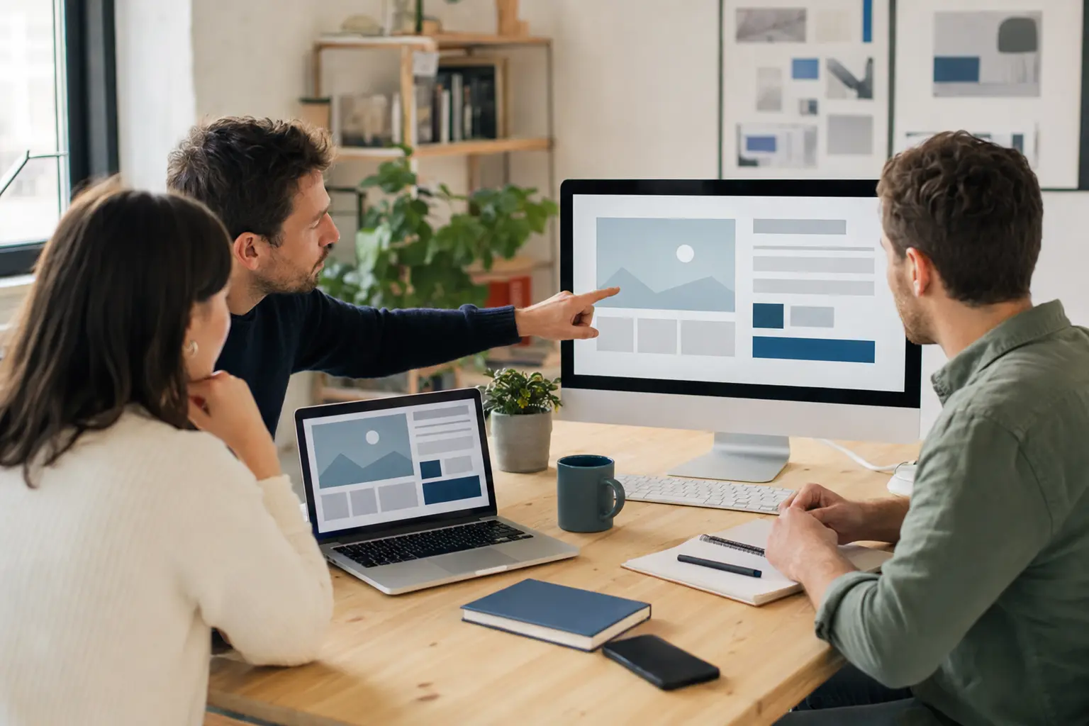 Editorial team plans content and user guidance of a corporate website